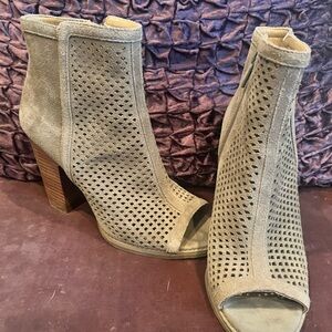 Lucky Brand open toe booties. Like new.